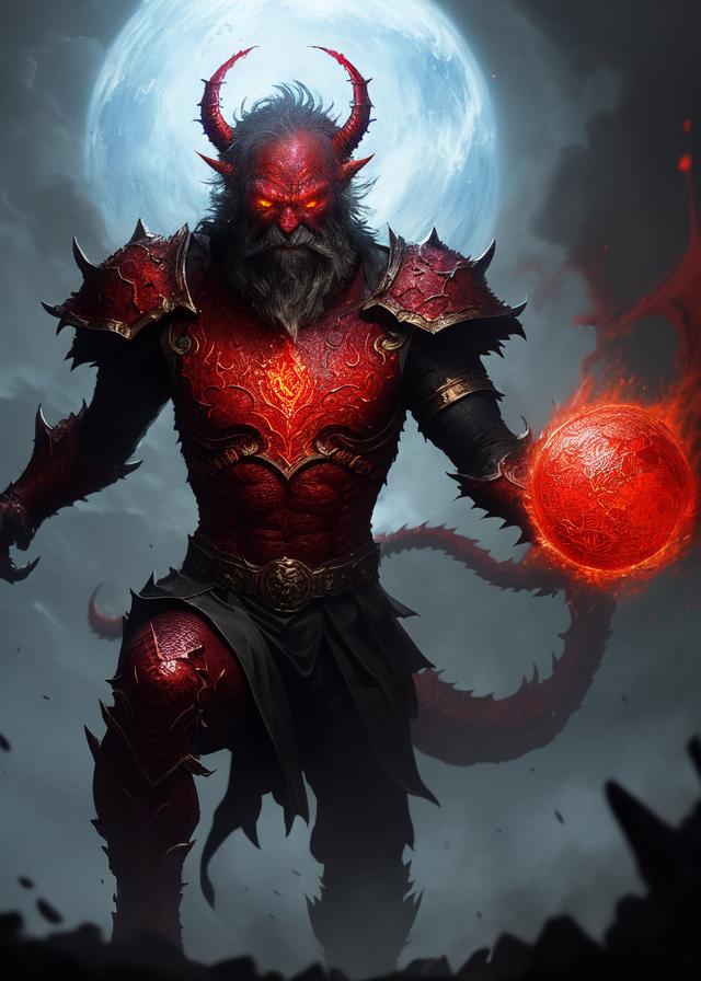 Artificial Intelligence (AI) generated image art, person, as a red dragon man, red glowing eyes, fantasy, dnd, fantasy art by Greg Rutkowski, highly detailed, sharp focus, 4k, evil