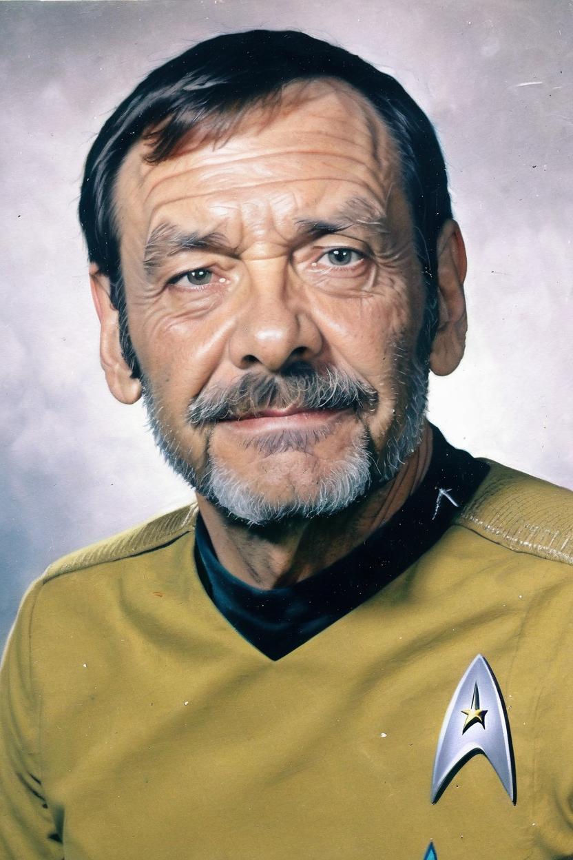 Artificial Intelligence (AI) generated image art, man, realistic, star trek, younger