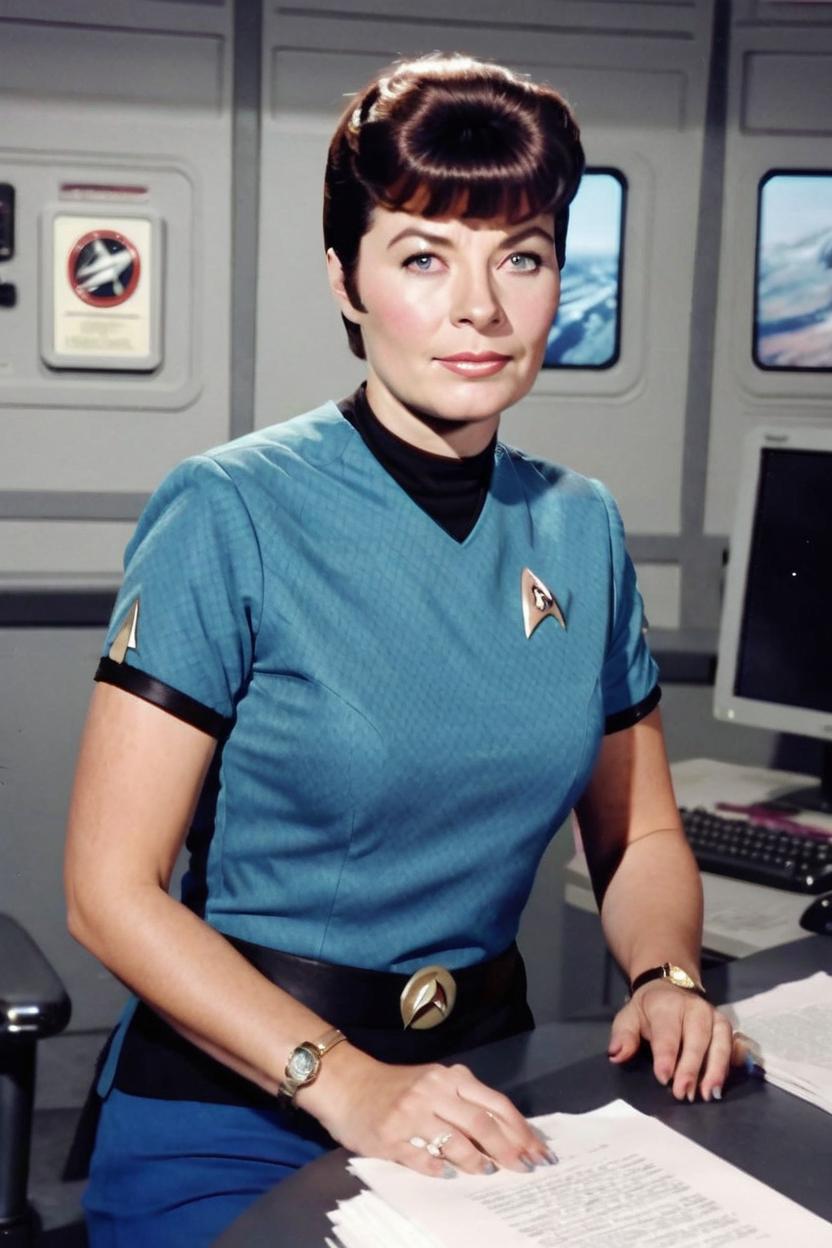 Artificial Intelligence (AI) generated image art, woman, realistic, star trek